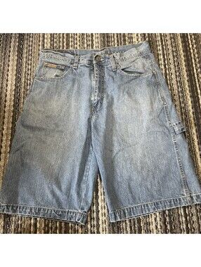 VTG Bongo Shorts Mens 36 Blue Classic Fit 12" Inseam Carpenter Denim Baggy